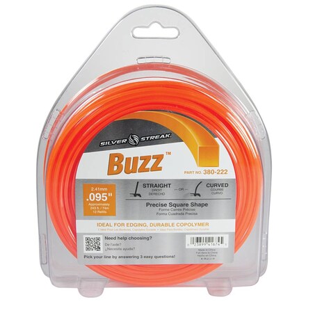 Stens Buzz Trimmer Line, Orange 0.095 In. X 243 Ft. 380-222